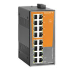 WEIDMULLER - Switch rete unmanaged Fast Ethernet con 16 porte RJ45, temperatura operativa -40 °C...75 °C e protezione IP30, modello IE-SW-EL16-16TX.