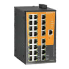 WEIDMULLER - Switch rete managed Fast Ethernet con 24 porte RJ45, temperatura operativa -40 °C...75 °C e protezione IP30, modello IE-SW-AL24M-24TX.