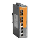 WEIDMULLER - Interruttore PoE unmanaged con 4x RJ45 10/100 BaseT(X) PoE+ e 2x SC-Multimode, IP30, -40 °C...75 °C, IE-SW-EL06-4POE-2SC.