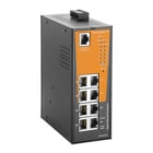 WEIDMULLER - Switch rete (managed) con 8 porte RJ45 Gigabit Ethernet PoE+ e temperatura di funzionamento da -40 °C a 75 °C, IP30, modello IE-SW-AL08M-8GTPOE.