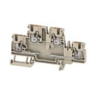 WEIDMULLER - Morsettiera portacomponenti PUSH IN Beige scuro 2.5 mm² 500 V 4 collegamenti 2 piani TS 35 V-0 Wemid A2T 2.5 EM3 D/0. 2704340000