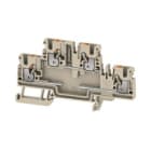 WEIDMULLER - Morsettiera portacomponenti PUSH IN Beige scuro 2.5 mm² 500 V 4 collegamenti 2 piani TS 35 V-0 Wemid A2T 2.5 EM2 D/0.