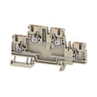 WEIDMULLER - Morsettiera portacomponenti PUSH IN Beige scuro 2.5 mm² 500 V 4 collegamenti 2 piani TS 35 V-0 Wemid A2T 2.5 EM2 D/0.