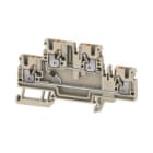 WEIDMULLER - Morsettiera portacomponenti PUSH IN Beige scuro 2.5 mm² 500 V Numero di collegamenti 4 Numero di piani 2 TS 35 V-0 Wemid A2T 2.5 EM1 D/1.