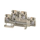 WEIDMULLER - Morsettiera portacomponenti PUSH IN Beige scuro 2.5 mm² 500 V 4 collegamenti 2 piani TS 35 V-0 Wemid A2T 2.5 EM1 D/2.