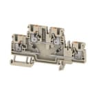 WEIDMULLER - Morsettiera portacomponenti PUSH IN Beige scuro 2.5 mm² 500 V 4 collegamenti 2 piani TS 35 V-0 Wemid A2T 2.5 EM2 D/5.
