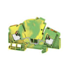 WEIDMULLER - Morsetto PE PUSH IN Verde/giallo 6 mm² 500 V Numero di collegamenti: 2 Numero di piani: 1 TS 35 V-0 Wemid ATTB 6 PE.