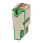 WEIDMULLER - Connettore PUSH IN beige verde 2.5 mm² 24 A 800 V Numero di collegamenti 5 V-0 Wemid Numero di poli 5 Larghezza 25.5 mm Posi APG 2.5/5-4BG-GN.