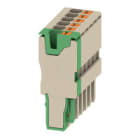 WEIDMULLER - Connettore PUSH IN beige verde 2.5 mm² 24 A 800 V 6 collegamenti V-0 Wemid 6 poli Larghezza 30.6 mm Posi APG 2.5/6-5BG-GN.