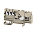 WEIDMULLER - Morsetto ripartitore di potenziale PUSH IN Beige scuro 6 mm² 41 A 500 V Numero di collegamenti: 1 Numero di piani: 1 TS 35 V-0 Wemid AAP11 6/6X1.5 LO-LI WT.