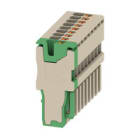 WEIDMULLER - Connettore PUSH IN, Beige scuro, verde, 1.5 mm², 17.5 A, 500 V, 9 collegamenti, V-0, Wemid, 9 poli, Larghezza 31.5 - APG 1.5/9-8BG-GN.