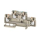 WEIDMULLER - Morsetto componibile a più piani, PUSH IN, Beige scuro, 4 mm², 800 V, Numero di collegamenti: 4, Numero di piani: 2, TS 35, V-0, Wemid A2T 4 N-FT.