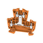 WEIDMULLER - Morsetto componibile a più piani, collegamento a vite, arancione, 2.5 mm², 400 V, numero di collegamenti: 4, numero di piani: 2, TS 35, V-0, Wemid WDK 2.5V ZQV OR.