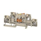 WEIDMULLER - Morsetto sezionatore di prova, PUSH IN, Beige scuro, 2.5 mm², 16 A, 400 V, Numero di collegamenti: 4, Numero di piani: 2, TS 35, V-0, Wemid A2T 2.5 DT/DT.