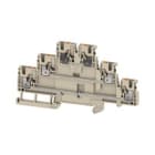 WEIDMULLER - Morsetto componibile a più piani, PUSH IN, Beige scuro, 2.5 mm², 800 V, Numero di collegamenti: 6, Numero di piani: 3, V-0, Wemid A3T 2.5 DL.