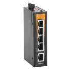 WEIDMULLER - Switch rete unmanaged Gigabit Ethernet con 5 porte RJ45, temperatura operativa -10 °C...60 °C e protezione IP40, modello IE-SW-ELB-05-5GT.
