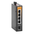 WEIDMULLER - Switch rete unmanaged Fast Ethernet con 4 porte RJ45 e 1 slot 100BaseSFP, temperatura -10 °C...60 °C, protezione IP40 IE-SW-ELB-05-4TX-1FESFP.