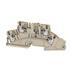 WEIDMULLER - Morsetto sezionatore di prova, PUSH IN, Beige scuro, 4 mm², 20 A, 250 V, Numero di collegamenti: 4, Numero di piani: 2, TS 35, V-0, Wemid A2T 4 DT-FT. 2831520000