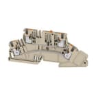 WEIDMULLER - Morsetto sezionatore di prova, PUSH IN, Beige scuro, 4 mm², 20 A, 250 V, Numero di collegamenti: 4, Numero di piani: 2, TS 35, V-0, Wemid A2T 4 DT-FT.