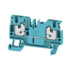 WEIDMULLER - Morsettiera passante SNAP IN blu 2.5 mm² 24 A 800 V Numero di collegamenti: 2 Numero di piani: 1 TS 35 V-0 Wemid 130 °C S2C 2.5 DL BL.