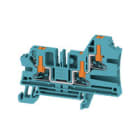 WEIDMULLER - Morsettiera passante PUSH IN blu 4 mm² 32 A 1000 V Numero di collegamenti: 3 Numero di piani: 1 TS 35 V-0 Wemid 130 °C AL3C 4 BL.
