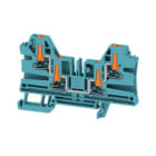 WEIDMULLER - Morsettiera passante PUSH IN blu 4 mm² 32 A 1000 V 4 collegamenti 1 piano TS 35 V-0 Wemid 130 °C AL4C 4 BL.