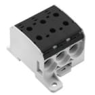 WEIDMULLER - Morsetto ripartitore di potenziale, Collegamento a vite, Grigio chiaro, nero, 95 mm², 232 A, 1000 V, Numero di collegamenti: 6, Numero di piani: 1, TS WPD 331CC 3X95/3X95 BK.