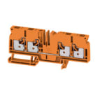 WEIDMULLER - Morsettiera passante PUSH IN arancione 6 mm² 41 A 800 V Numero di collegamenti 4 Numero di piani 1 TS 35 V-0 Wemid 130 °C A4C 6 OR.