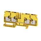 WEIDMULLER - Morsettiera passante PUSH IN nero/giallo 6 mm² 41 A 800 V 4 collegamenti 1 piano TS 35 V-0 Wemid 130 °C A4C 6 FE.