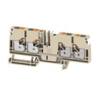 WEIDMULLER - Morsettiera passante PUSH IN Beige scuro 6 mm² 41 A 800 V 4 collegamenti 1 piano TS 35 V-0 Wemid 130 °C A4C 6 DL.