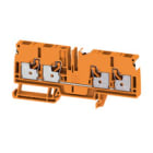 WEIDMULLER - Morsettiera passante PUSH IN arancione 6 mm² 41 A 800 V Numero di collegamenti: 4 Numero di piani: 1 TS 35 V-0 Wemid 130 °C A4C 6 DL OR.
