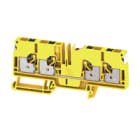 WEIDMULLER - Morsettiera passante PUSH IN nero/giallo 6 mm² 41 A 800 V 4 collegamenti 1 piano TS 35 V-0 Wemid 130 °C A4C 6 FE DL.
