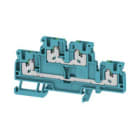 WEIDMULLER - Morsetto componibile SNAP IN, blu, 2.5 mm², 800 V, 4 collegamenti, 2 piani, TS 35, V-0, Wemid, S2T 2.5 BL.