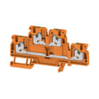 WEIDMULLER - Morsetto componibile SNAP IN arancione 2.5 mm² 800 V, 4 collegamenti, 2 piani, TS 35, V-0, Wemid S2T 2.5 OR.