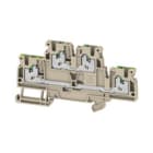 WEIDMULLER - Morsetto componibile a più piani, SNAP IN, Beige scuro, 2.5 mm², 800 V, Numero di collegamenti: 4, Numero di piani: 2, TS 35, V-0, Wemid S2T 2.5 FT-PE.