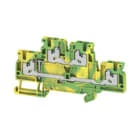 WEIDMULLER - Morsetto PE multistrato SNAP IN Verde/giallo 2.5 mm² 800 V Numero di collegamenti: 4 Numero di piani: 2 TS 35 V-0 Wemid S2T 2.5 PE 2902460000