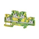 WEIDMULLER - Morsetto PE multistrato, SNAP IN, Verde/giallo, 2.5 mm², 800 V, Numero di collegamenti: 4, Numero di piani: 2, TS 35, V-0, Wemid