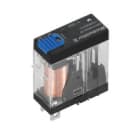 WEIDMULLER - Minirelè industriale 24V DC LED verde Diodo a corsa libera 1 Contatto di scambio (AgSnO) 250V AC 10A Tasto di prova disponibile DRI314024LTD.