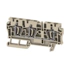WEIDMULLER - Morsettiera passante molla autobloccante beige scuro 4 mm² 32 A 800 V 3 collegamenti 1 piano TS 35 V-0 Wemid 130 °C ZDU 4/3AN.