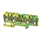 WEIDMULLER - Morsetto PE, Molla autobloccante, Verde/giallo, 4 mm², 800 V, Numero di collegamenti: 4, Numero di piani: 1, TS 35, V-0, Wemid ZPE 4/4AN.