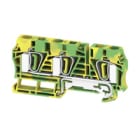 WEIDMULLER - Morsetto PE, Molla autobloccante, Verde/giallo, 6 mm², 800 V, Numero di collegamenti: 3, Numero di piani: 1, TS 35, V-0, Wemid ZPE 6/3AN.