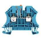 WEIDMULLER - Morsetto sezionatore di prova, collegamento a vite, blu, 4 mm², 32 A, 500 V, numero di collegamenti: 2, numero di piani: 1, TS 35, V-0, Wemid WTR 4 BL.