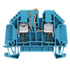 WEIDMULLER - Morsetto sezionatore di prova, collegamento a vite, blu, 4 mm², 32 A, 500 V, numero di collegamenti: 2, numero di piani: 1, TS 35, V-0, Wemid WTR 4 STB SL BL.