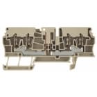 WEIDMULLER - Morsetto sezionatore di prova, Molla autobloccante, Beige scuro, 2.5 mm², 16 A, 400 V, Numero di collegamenti: 2, Numero di piani: 1, TS 35, V-0, Wemi ZTR 2.5/4AN/O.TNHE.