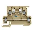 WEIDMULLER - Morsetto componibile portafusibile, collegamento a vite, beige/giallo, 4 mm², 6.3 A, 24 V, 4 collegamenti, 2 piani, TS 35, V-2, KDKS1/35 LD 24VDC 4ZB.