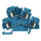 WEIDMULLER - Morsetto componibile a più piani, molla autobloccante, blu, 4 mm², 800 V, numero di collegamenti: 4, numero di piani: 2, TS 35, V-0, Wemid ZDK 4-2 BL.