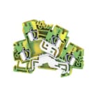 WEIDMULLER - Morsetto PE multistrato, molla autobloccante, verde/giallo, 4 mm², 800 V, ZDK 4-2 PE, 4 collegamenti, 2 piani, Wemid. 8671050000