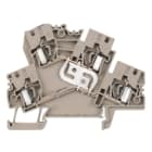 WEIDMULLER - Morsetto componibile a più piani, molla autobloccante, beige scuro, 4 mm², 800 V, numero di collegamenti: 4, numero di piani: 2, TS 35, V-0, Wemid ZDK 4-2 V.