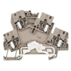 WEIDMULLER - Morsetto componibile a più piani, molla autobloccante, beige scuro, 4 mm², 800 V, numero di collegamenti: 4, numero di piani: 2, TS 35, V-0, Wemid ZDK 4-2/DU-PE.