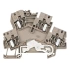 WEIDMULLER - Morsetto componibile a più piani, molla autobloccante, beige scuro, 4 mm², 800 V, numero di collegamenti: 4, numero di piani: 2, TS 35, V-0, Wemid ZDK 4-2/DU-PE.